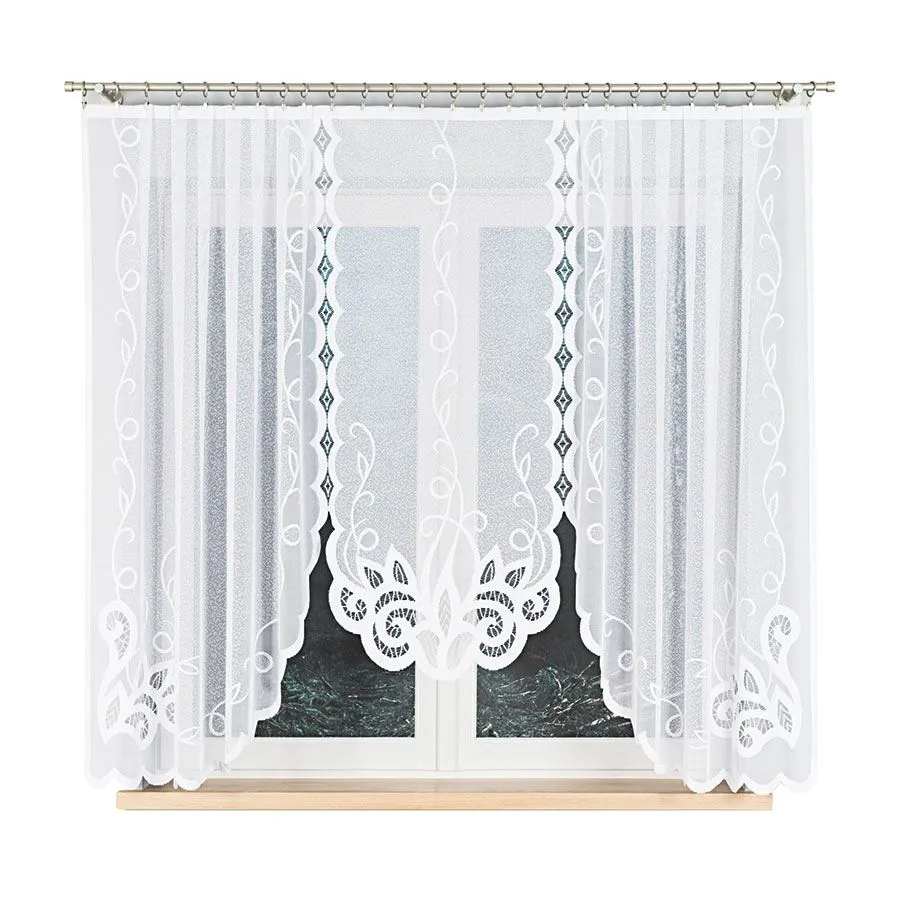 EWELINA Firanka żakardowa gotowa, szerokość 300 x wysokość 160cm, kolor 001 biały 019312
