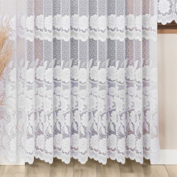 OKSANA Firanka żakardowa gotowa, szerokość 300 x wysokość 250cm, kolor 001 biały 049360