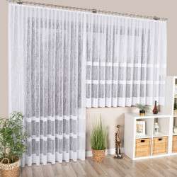 WIKTORIA Firanka żakardowa gotowa na prosto, szerokość 300 x wysokość 250cm, kolor 001 biały 018352