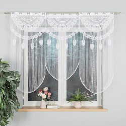 RANI Makrama żakardowa gotowa, szerokość 60 x wysokość 120cm, kolor 001 biały 001474