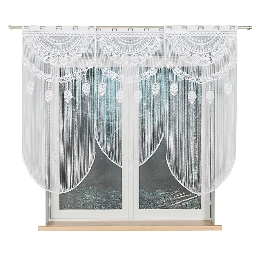 RANI Makrama żakardowa gotowa, szerokość 60 x wysokość 120cm, kolor 001 biały 001474