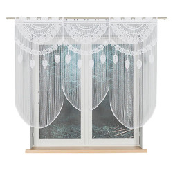 RANI Makrama żakardowa gotowa, szerokość 60 x wysokość 120cm, kolor 001 biały 001474