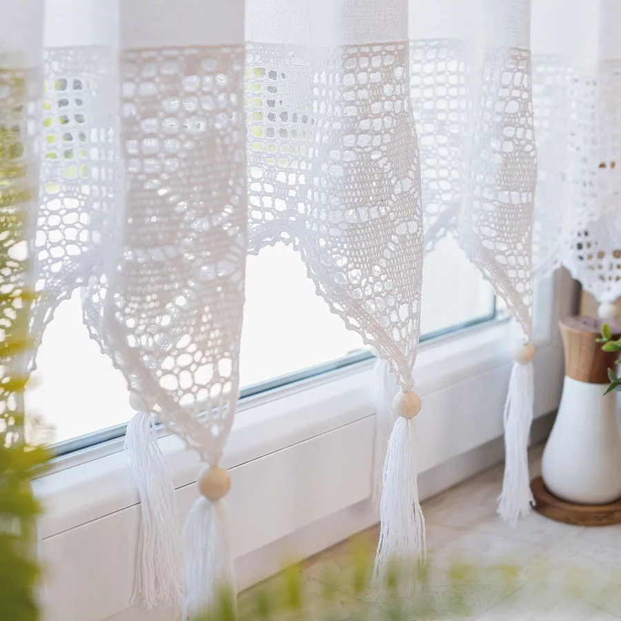 RACHELA Zazdrostka gotowa z ażurem, szerokość 150 x wysokość 45cm, kolor 001 biały 912432