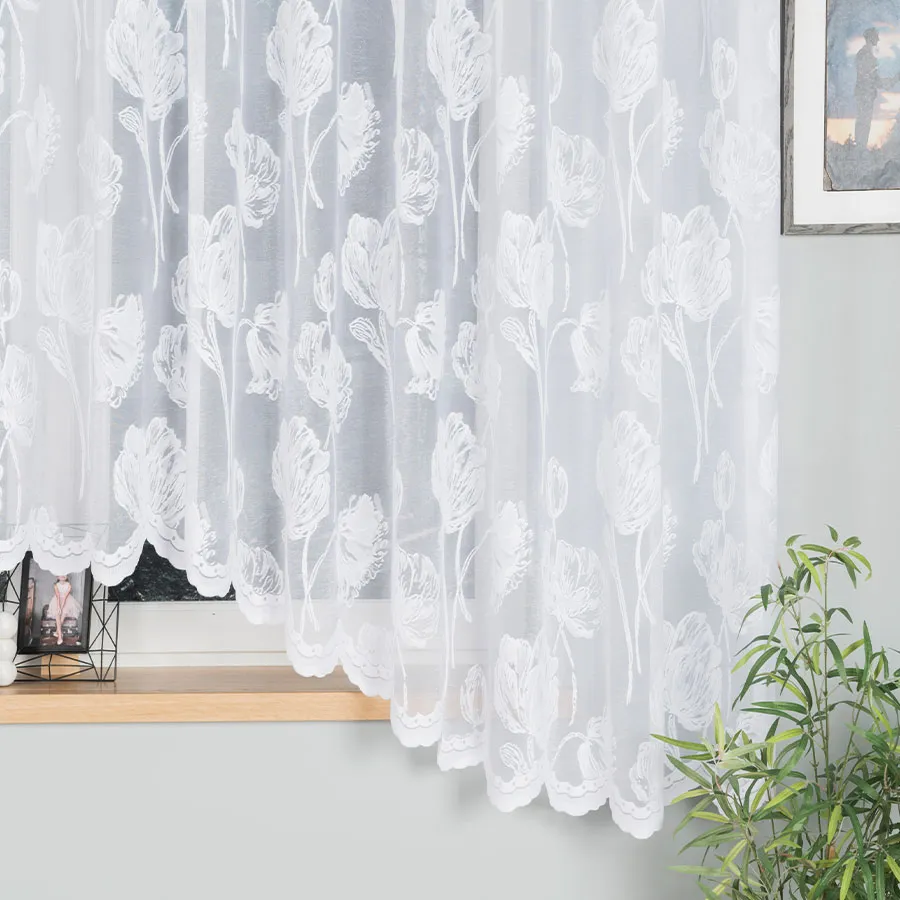 SONIA Firanka żakardowa gotowa, szerokość 450 x wysokość 180cm, kolor 001 biały 092918