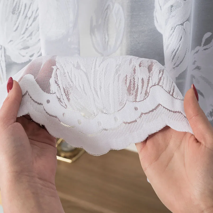 SONIA Firanka żakardowa gotowa, szerokość 450 x wysokość 180cm, kolor 001 biały 092918