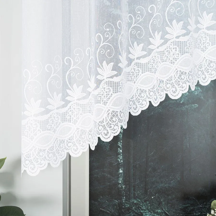 JOWITA Firanka żakardowa gotowa za wzorem pasowym, szerokość 250 x wysokość 120cm, kolor 001 biały 018960