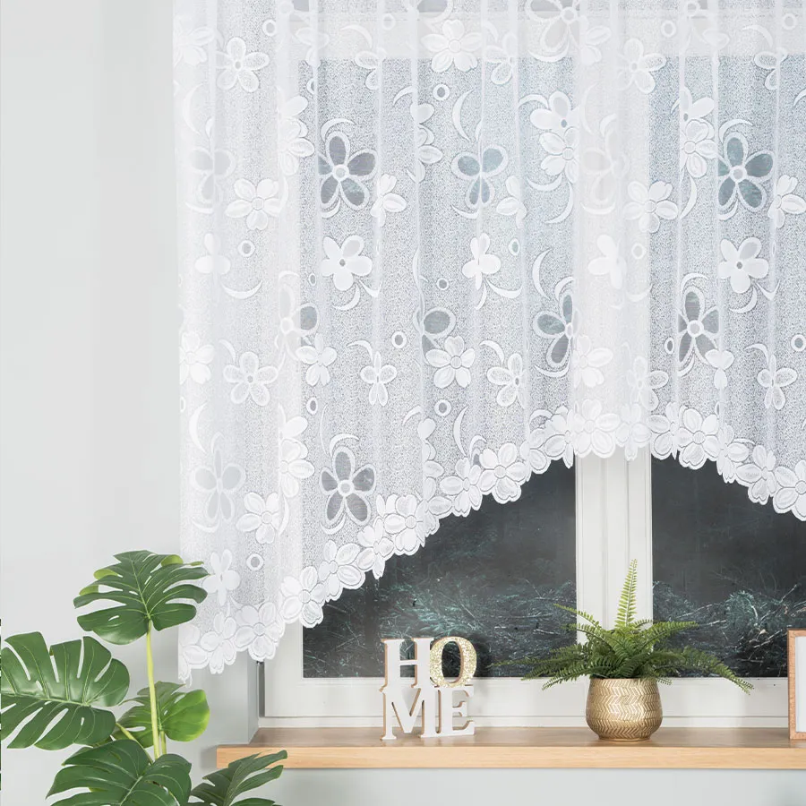 RENATA Firanka żakardowa gotowa, szerokość 300 x wysokość 150cm, kolor 001 biały 049885