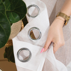 ETAMINA Firana gotowa na srebrnych przelotkach, szerokość 140 x wysokość 230cm, kolor 001 biały FG0006