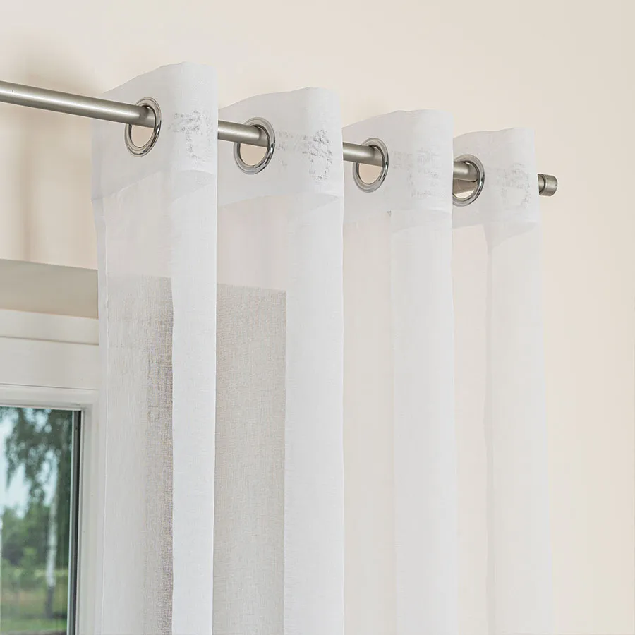 ETAMINA Firana gotowa na srebrnych przelotkach, szerokość 140 x wysokość 230cm, kolor 001 biały FG0006