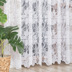 PATRYCJA Firanka żakardowa gotowa, szerokość 300 x wysokość 250cm, kolor 001 biały 049516 PATRYCJA Firanka żakardowa gotowa, szerokość 300 x wysokość 250cm, kolor 001 biały 049516