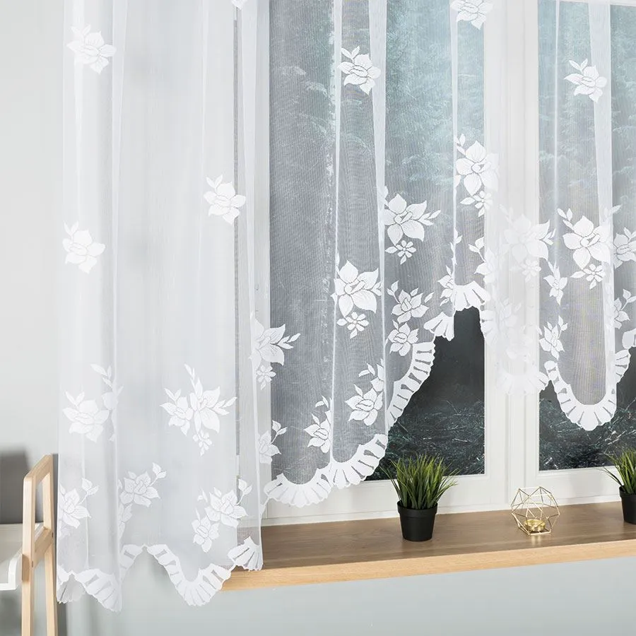 IRENA Firanka żakardowa gotowa, szerokość 420 x wysokość 160cm, kolor 001 biały 002648