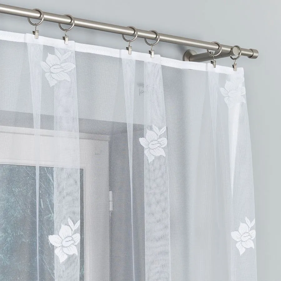 IRENA Firanka żakardowa gotowa, szerokość 420 x wysokość 160cm, kolor 001 biały 002648