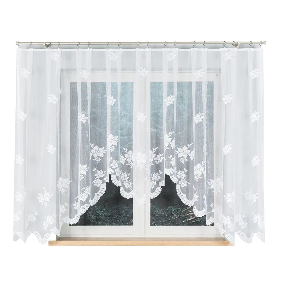 IRENA Firanka żakardowa gotowa, szerokość 420 x wysokość 160cm, kolor 001 biały 002648