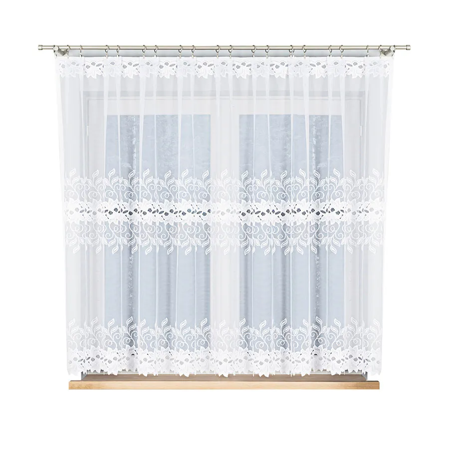 BASTIA Firanka żakardowa gotowa na prosto, szerokość 270 x wysokość 160cm, kolor 001 biały 648107