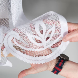 POLA Firanka żakardowa gotowa, szerokość 300 x wysokość 160cm, kolor 001 biały 019368 POLA Firanka żakardowa gotowa, szerokość 300 x wysokość 160cm, kolor 001 biały 019368