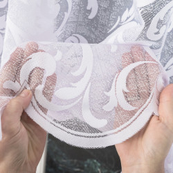 LEOKADIA Firanka żakardowa gotowa, szerokość 350 x wysokość 135cm, kolor 001 biały 023034