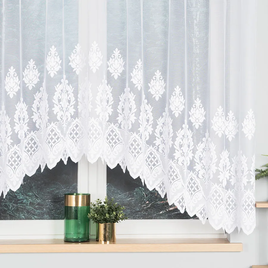 LUDMIŁA Firanka żakardowa gotowa, szerokość 300 x wysokość 160cm, kolor 001 biały 017810