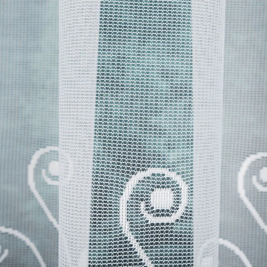KASJANA Firanka żakardowa gotowa, szerokość 400 x wysokość 160cm, kolor 001 biały 007003