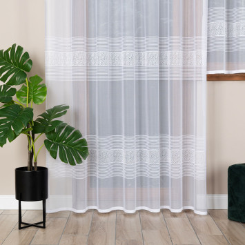 KLAUDYNA Firanka żakardowa gotowa, szerokość 200 x wysokość 250cm, kolor 001 biały 018970