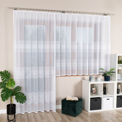 KLAUDYNA Firanka żakardowa gotowa, szerokość 200 x wysokość 250cm, kolor 001 biały 018970