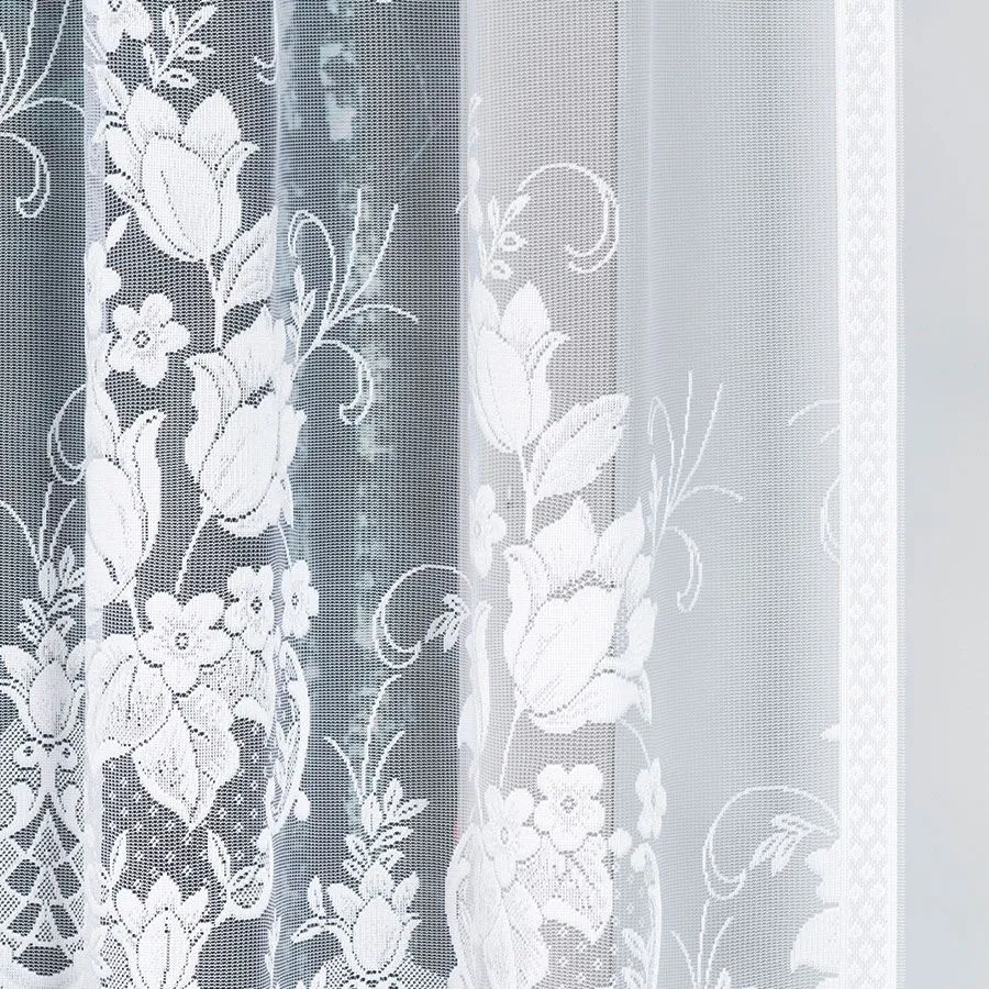 EDYTA Firanka żakardowa gotowa, szerokość 300 x wysokość 160cm, kolor 001 biały 007052