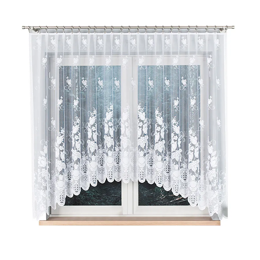 EDYTA Firanka żakardowa gotowa, szerokość 300 x wysokość 160cm, kolor 001 biały 007052