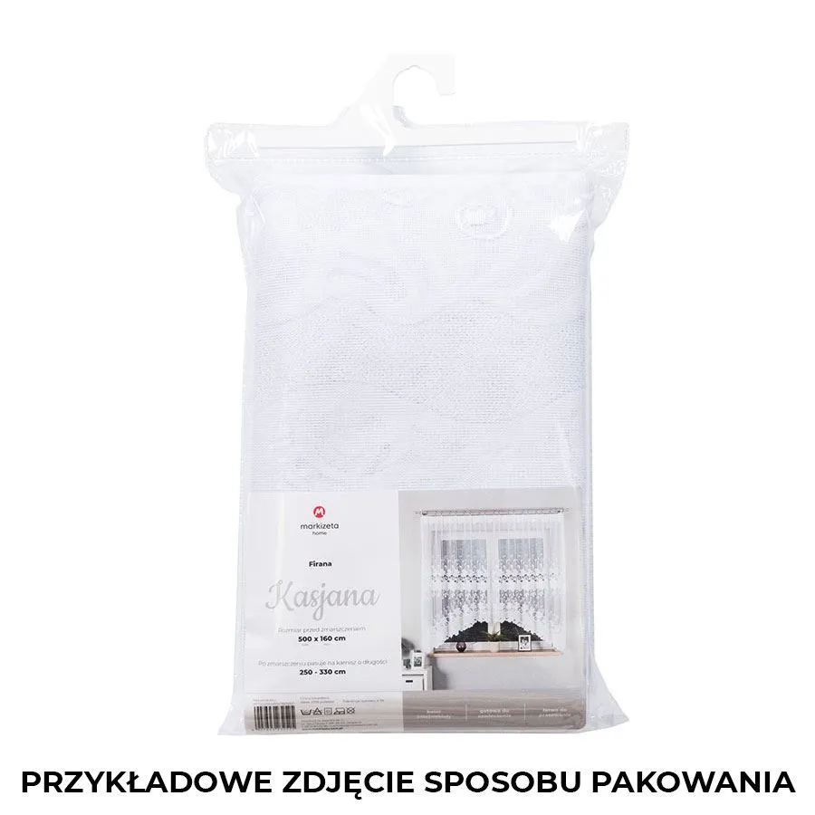 KASJANA Firanka żakardowa gotowa, szerokość 540 x wysokość 160cm, kolor 001 biały 007003