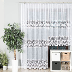 DEMETRIA Firanka żakardowa gotowa na prosto, szerokość 200 x wysokość 250cm, kolor 001 biały 017480 DEMETRIA Firanka żakardowa gotowa na prosto, szerokość 200 x wysokość 250cm, kolor 001 biały 017480