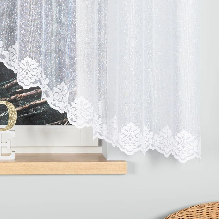 ŻAKLINA Firanka żakardowa gotowa, szerokość 400 x wysokość 160cm, kolor 001 biały 023405