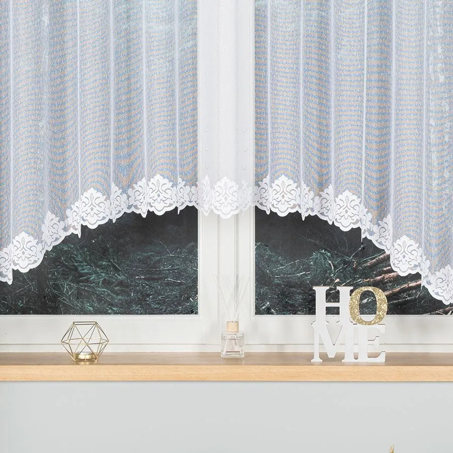 ŻAKLINA Firanka żakardowa gotowa, szerokość 400 x wysokość 160cm, kolor 001 biały 023405