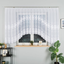 JOWITA Firanka żakardowa gotowa ze wzorem pasowym, szerokość 500 x wysokość 150cm, kolor 001 biały 018960 JOWITA Firanka żakardowa gotowa ze wzorem pasowym, szerokość 500 x wysokość 150cm, kolor 001 biały 018960