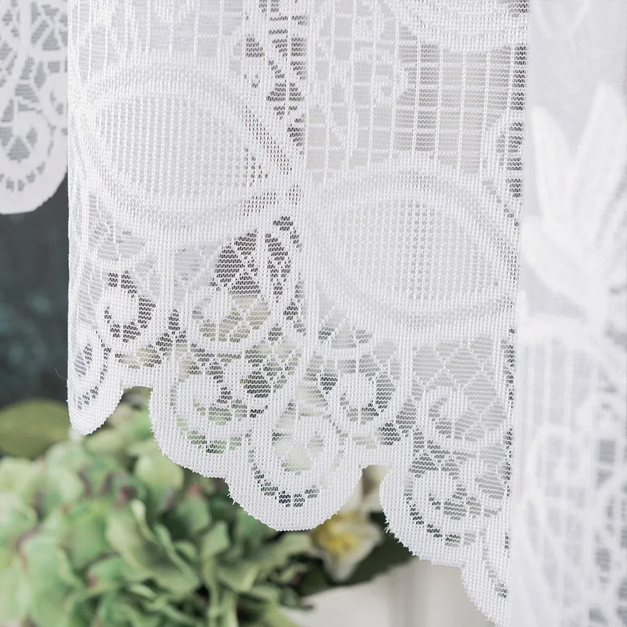 JOWITA Firanka żakardowa gotowa ze wzorem pasowym, szerokość 500 x wysokość 150cm, kolor 001 biały 018960