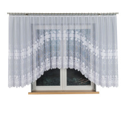 JOWITA Firanka żakardowa gotowa ze wzorem pasowym, szerokość 500 x wysokość 150cm, kolor 001 biały 018960 JOWITA Firanka żakardowa gotowa ze wzorem pasowym, szerokość 500 x wysokość 150cm, kolor 001 biały 018960