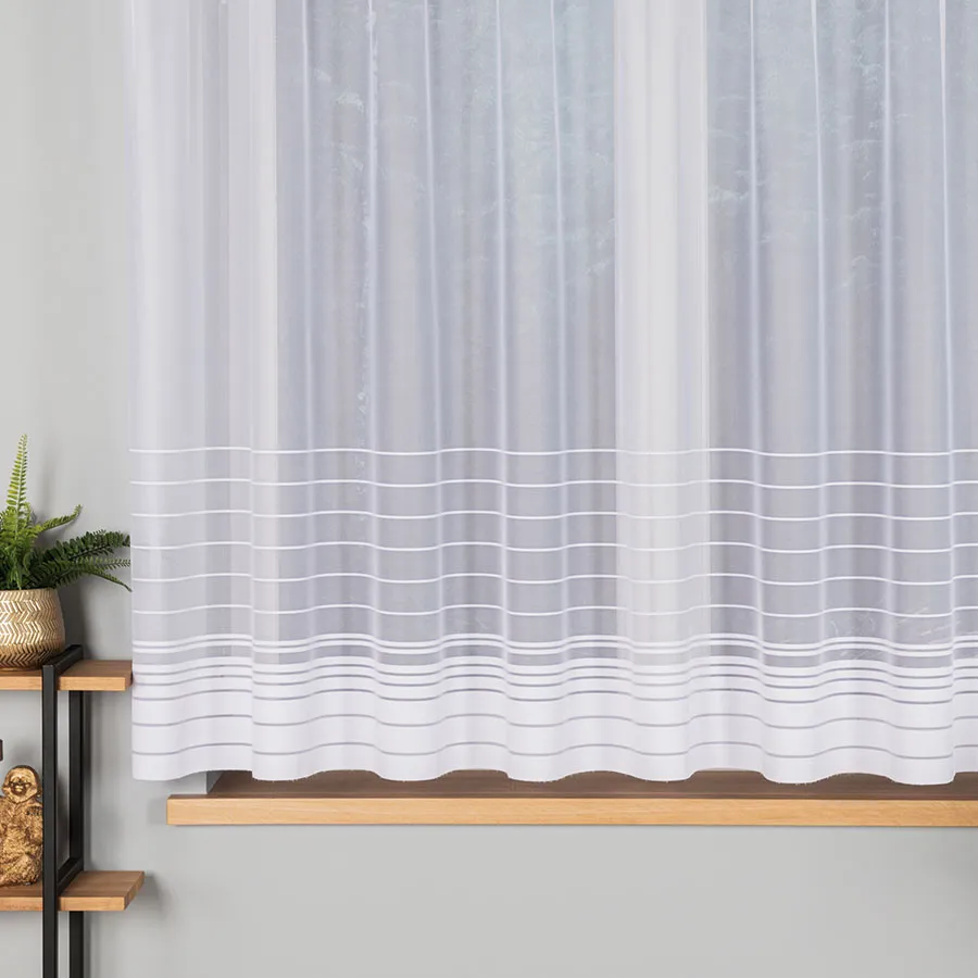 NELA Firanka żakardowa gotowa, szerokość 300 x wysokość 160cm, kolor 001 biały 000280