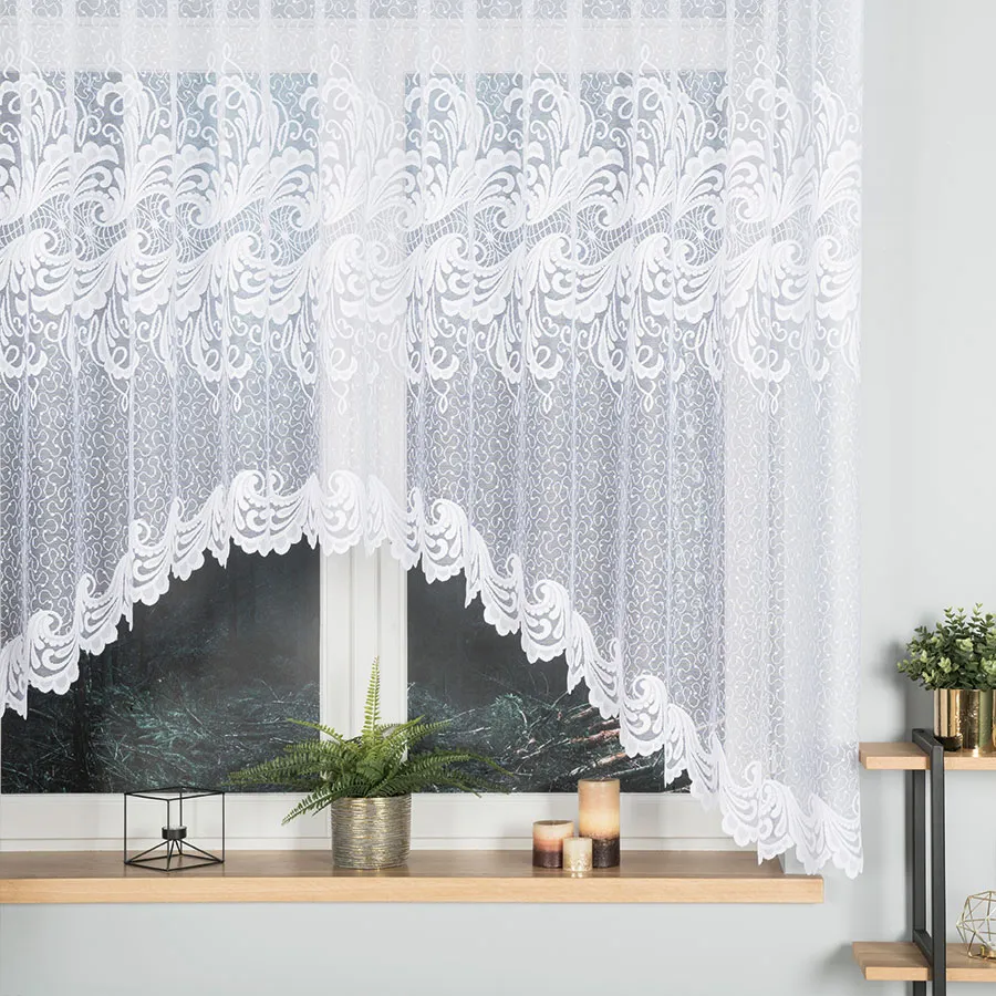 IWONA Firanka żakardowa gotowa, szerokość 300 x wysokość 160cm, kolor 001 biały 049312