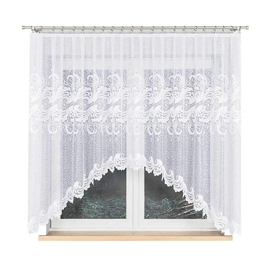 IWONA Firanka żakardowa gotowa, szerokość 300 x wysokość 160cm, kolor 001 biały 049312
