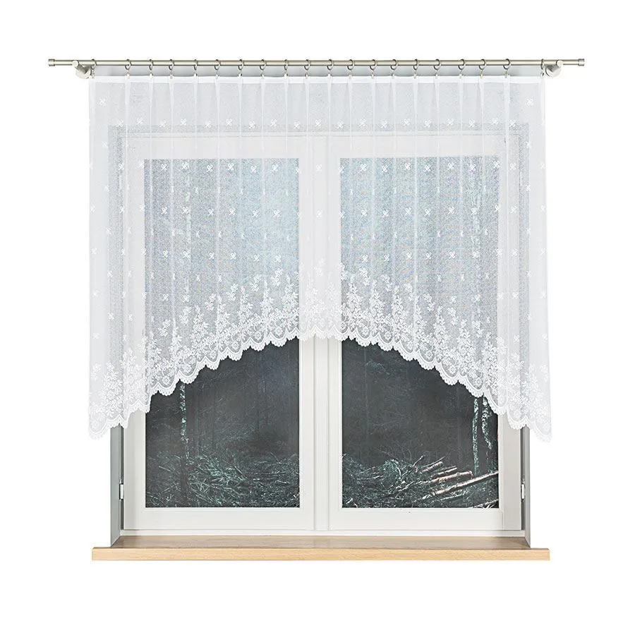 KAROLINA Firanka żakardowa gotowa, szerokość 250 x wysokość 120cm, kolor 001 biały 054160