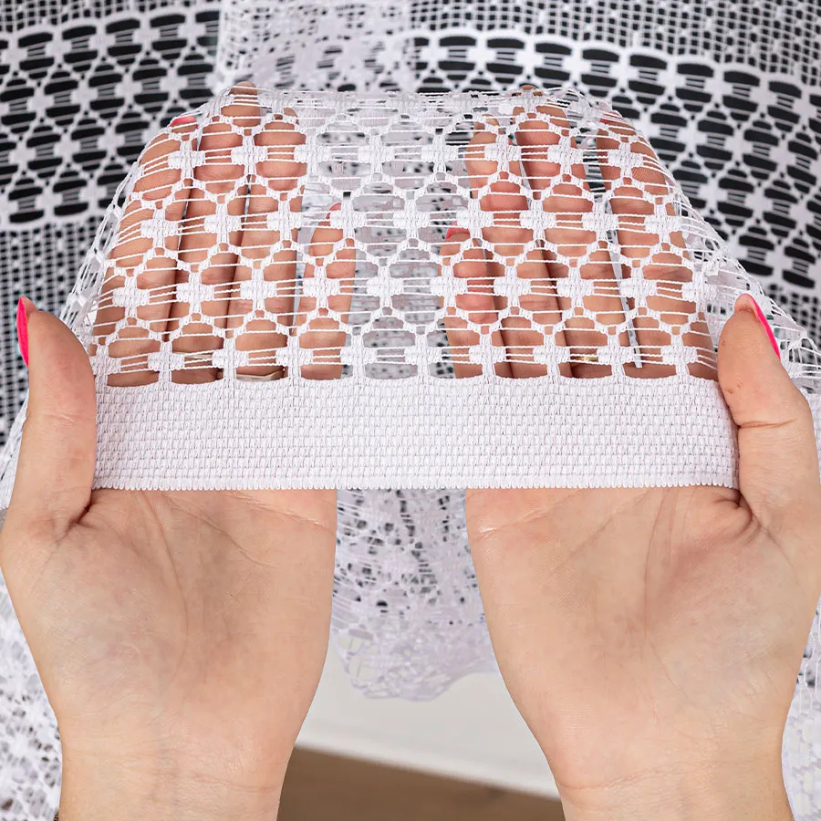 MARTA Firanka żakardowa gotowa, szerokość 140 x wysokość 250cm, kolor 001 biały 044165