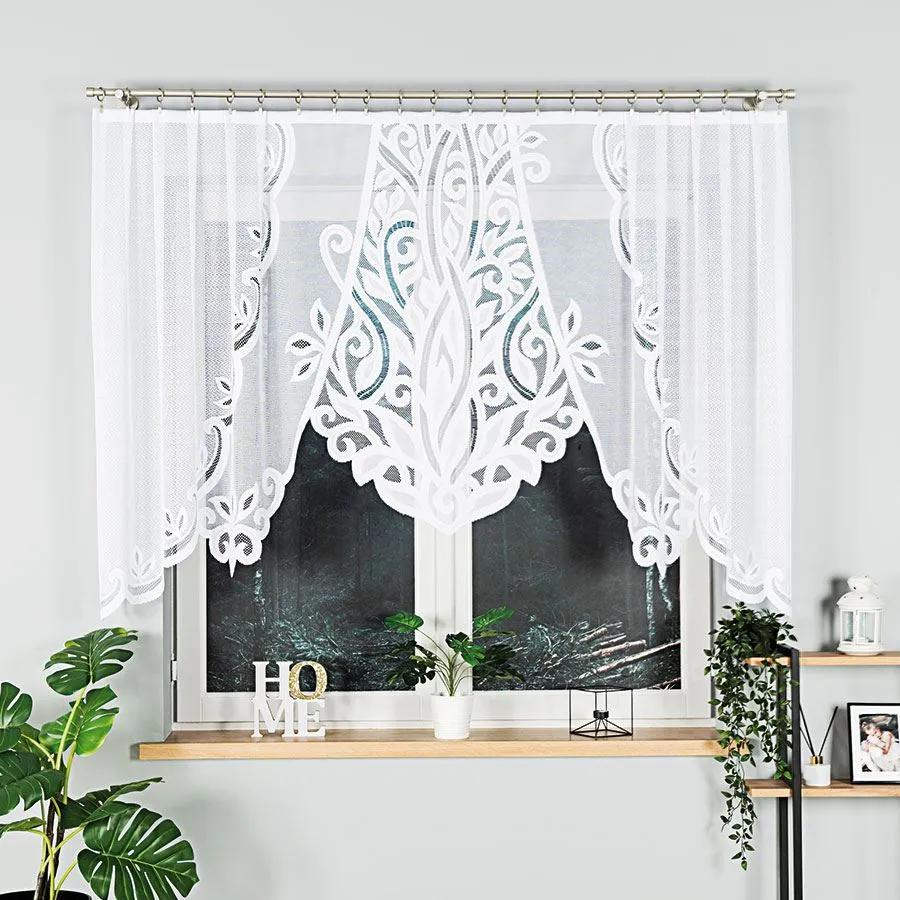POLA Firanka żakardowa gotowa, szerokość 250 x wysokość 130cm, kolor 001 biały 019368