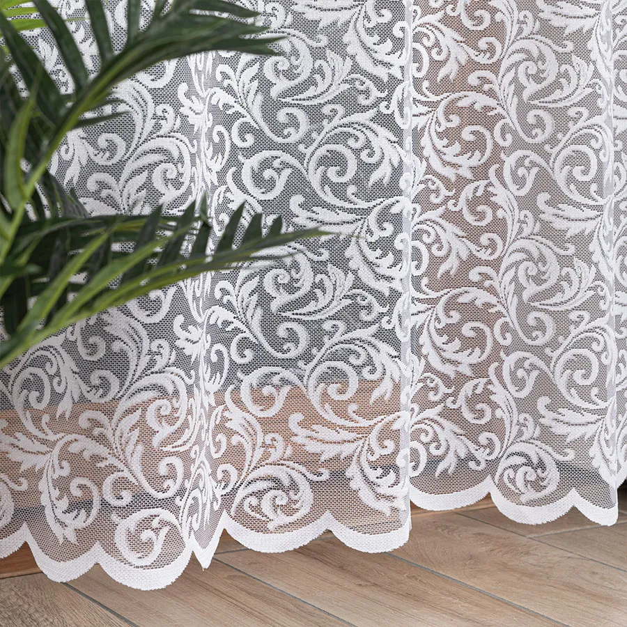 KATARZYNA Firanka żakardowa gotowa, szerokość 140cm wysokość 230cm, kolor 001 biały 022701