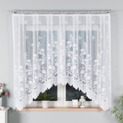 LUDWIKA Firanka żakardowa gotowa, szerokość 310 x wysokość 160cm, kolor 001 biały 023092
