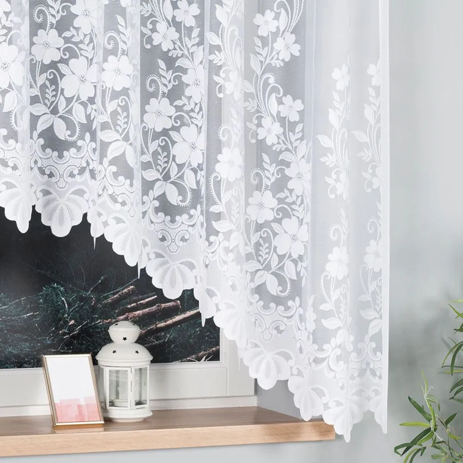 LUDWIKA Firanka żakardowa gotowa, szerokość 310 x wysokość 160cm, kolor 001 biały 023092