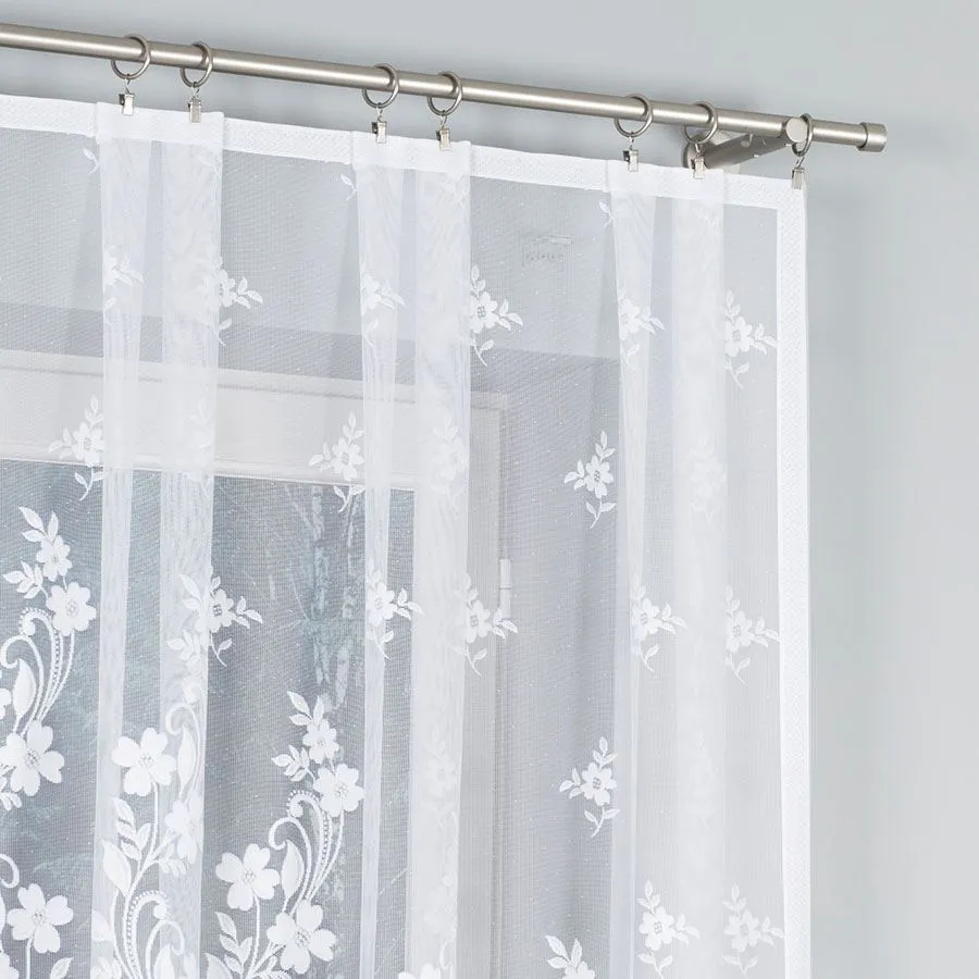 LUDWIKA Firanka żakardowa gotowa, szerokość 310 x wysokość 160cm, kolor 001 biały 023092