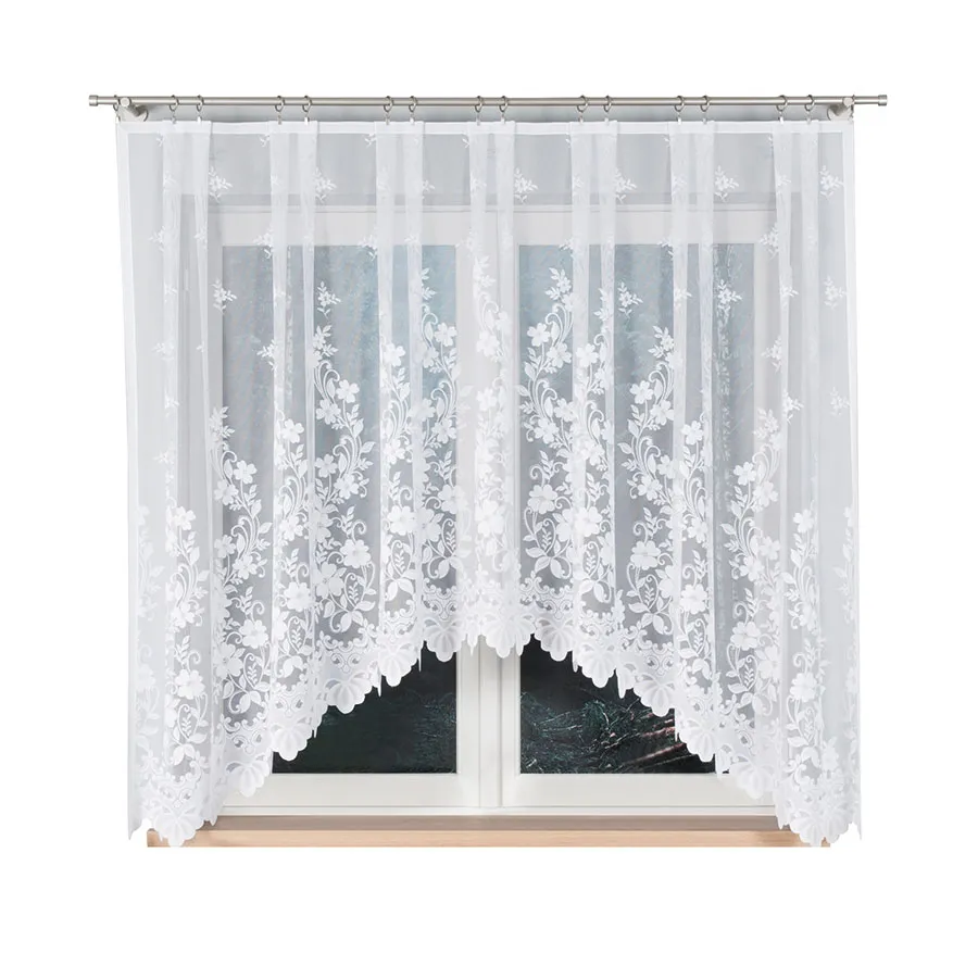 LUDWIKA Firanka żakardowa gotowa, szerokość 310 x wysokość 160cm, kolor 001 biały 023092