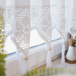 RACHELA Zazdrostka gotowa z ażurem, szerokość 200 x wysokość 75cm, kolor 001 biały 912432