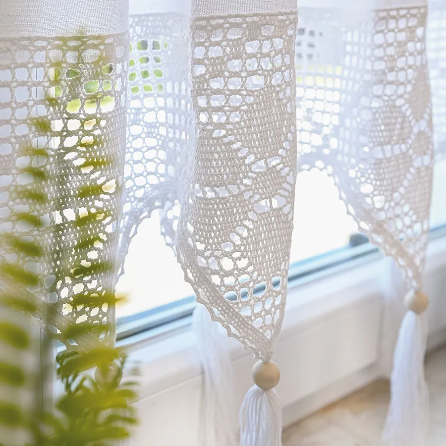 RACHELA Zazdrostka gotowa z ażurem, szerokość 200 x wysokość 75cm, kolor 001 biały 912432