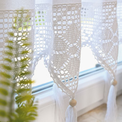 RACHELA Zazdrostka gotowa z ażurem, szerokość 200 x wysokość 75cm, kolor 001 biały 912432