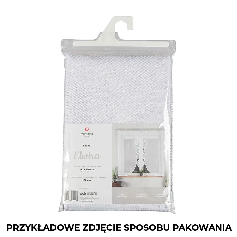 ELWIRA Panel żakardowy gotowy, szerokość 160 x wysokość 160cm, kolor 001 biały 019395