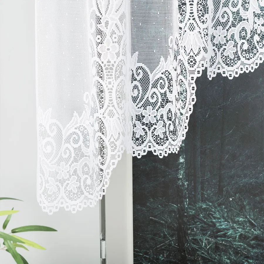 BERENIKA Firanka żakardowa gotowa, szerokość 330 x wysokość 120cm, kolor 001 biały 004304