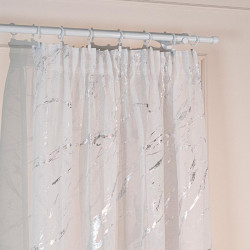 MARMA Firana gotowa na taśmie z ołowianką, szerokość 140cm x wysokość 250cm, kolor 001 biały ze srebrnym zdobieniem 1321 MARMA Firana gotowa na taśmie z ołowianką, szerokość 140cm x wysokość 250cm, kolor 001 biały ze srebrnym zdobieniem 1321